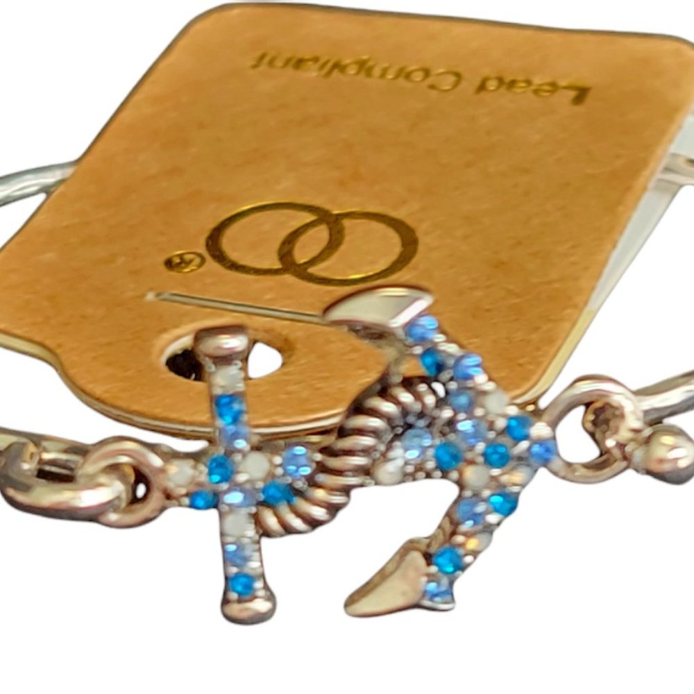 NWT WOMANS CRYSTAL RHINESTONE PAVE ANCHOR HOOK BRACELET